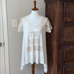 M Judith March “I’m with the band” top